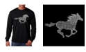 LA Pop Art Men's Word Art Long Sleeve T-Shirt- Mustang